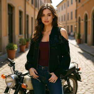 NEW 》🖤 RARE Cold Shoulder Jacket Blouse